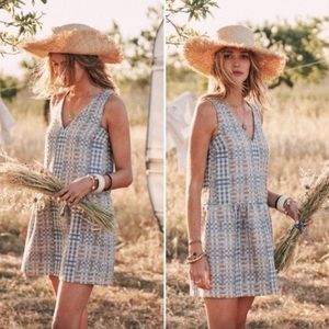 Sezane Lydie Jacquard Plaid Multicolor
Peplum Dress (New w/o tags, Sz 38/6)